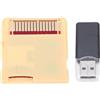 Plyisty Dispositivo di Backup del Gioco, Scheda Flash di Gioco Rosso Bianco Ad Alta velocità per MD GB GBC PCE SFC PCE 3DS (Set WOODHK giallo)