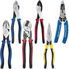 Klein Tools Journeyman 80086 - Kit di pinze, made in USA, taglio laterale ad alta leva, diagonale, pinze a becco lungo per spellare, tagliare e crimpare filo, 6 pezzi
