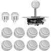TopHomer Corredi di joystick del controller di gioco arcade, pulsanti arcade del joystick del gioco zero dell'ABS per PC Windows MAME Pi (bianco)