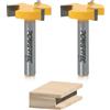 POWERTEC Punta per fresa per appiattimento lastre, CNC e superficie con gambo da 1/4, diametro 2,5 cm, profondità di taglio 1/4, punta per pialla per fresa del router, perfetta per superfici