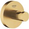 GROHE Essentials Gancio portasciugamano - Gancio da parete per bagno o doccia (metallo, fissaggio nascosto, completo di viti e tasselli, avvitamento o incollaggio), Oro spazzolato, 40364GN1