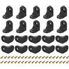 QUARKZMAN 20pz Staffe Angolari in Plastica a 90 Gradi, 16,6x23,4x23,4mm Staffe Angolari in Nylon per Mensole con Viti per Armadi Credenze (Nero)