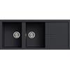 Elleci Lavello Incasso Unico 500 2 Vasche con gocciolatoio 116x50 Granitek (59 Antracite)
