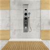 HUOLE LED Colonna Doccia Idromassaggio Pannello Doccia Set con Miscelatore da Massaggi, Soffione Fisso, Doccetta e Bocca Vasca per Bagno-20 * 6,5 * 123,5 cm (acciaio inossidabile)