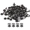 QUARKZMAN 100 Set di Rivetti in Pelle, 6x6mm Rivetti a Doppia Testa in Metallo per Riparazione Fai da Te di Artigianato in Pelle Borse Cinture Scarpe, Pistola Nera