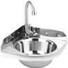 XUNFAKEJI Lavello Angolare in Acciaio Inox da Bar, Mini Lavabo per Piccoli Spazi, Cucina, Bagno (26 cm / 10.3 in)