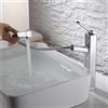 Kaiying, rubinetto per lavabo con doccetta estraibile, rubinetto monoforo per lavabo con bocca estraibile, rubinetto monoforo per cucina con bocca girevole, ottone Cromo alto