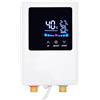 Jiawu Scallo Idrico Senza Serbatoio, Scaldabagno Istantaneo Elettrico 3000W con Schermo LCD, Sotto la Parete del Lavandino, Riscaldatori Termostati di Conversione di Frequenza per (EU)