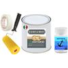 generico Smalto NAUTICO ACRILICO BICOMPONENTE SATIN ANTISCIVOLO ANTISDRUCIOLO ANTISKID KIT PRONTO ALL'USO SPECIALE PONTI E COPERTE (Kg 1,5 (1+0,2Cat+0,3Perline), RAL9001 BIANCO CREMA)