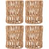 Pyhodi Paralume in Rattan da 4 Pezzi, 4,7x5,9 Pollici Paralume di Ricambio per Lampada a Sospensione Piccola retrò Boho Cilindro Paralume Intrecciato in Vimini per Lampadari Lampade da