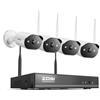 ZOSI Set di telecamere di sorveglianza 2K per esterni, Wi-Fi con 4 telecamere IP WiFi da 3 MP, audio a 2 vie, allarme Spotlight, visione notturna, IP66, impermeabile, nessun disco rigido incluso