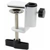TopHomer Base con morsetto a C, supporto da scrivania, staffa a braccio regolabile, supporto a morsetto multifunzione, base in plastica bianca per telefoni cellulari, tablet e microfoni
