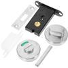 WOONEKY Serratura Porta Indicatore Presenza in Acciaio Inossidabile 53 Mm per Bagni Pubblici e Ospedali, Blocco Privacy senza Chiave, Design Elegante e Funzionale