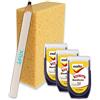 Erhard-Trading Molto SOS Easy - 3 rulli per pittura da parete, colore: bianco opaco, 30 ml e spugna