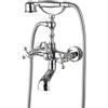 YAEGER Rubinetto Vasca Da Bagno Cromato - Vintage Ottone Doppia Leva Parete Miscelatore Vasca Da Bagno Doccia, Con Doccetta