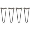 SKISKI LEGS - Set di 4 Gambe per Mobili Gamba per Tavolo In Acciaio Gambe a Forcina Include Viti e Piedini Protezione Gratuiti (31-71cm) - 30.5cm - 2 Rebbi - 12mm - Acciaio Grezzo