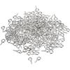 QUARKZMAN 200pz Piccoli Perni Occhio Vite Ganci Mini Occhielli Viti Filettate 5x10x1,2mm Vite Autofilettante per Gioielli Rendendo Reperti Fai da te Artigianato Argento Bianco