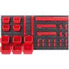 DIKEL Scatole impilabili, set da 31 pezzi e 2 scaffali da parete da 39 x 38 cm, con portautensili, parete forata per stoccaggio flessibile, porta attrezzi per officina, garage, casa, ordine semplice