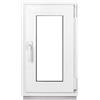 Framex Finestra Seminterrata Piccola in PVC Bianco, Larghezza x Altezza 50 x 80 cm (500 x 800 mm), Doppi Vetri (32 mm), Anta-Ribalta, Girevole DIN Destra - Premium
