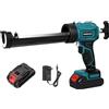 Eznaobo Pistola per cartucce a batteria compatibile con batteria Makita 21V, pistola per cartucce a batteria con 2000mAh, luce LED, 4 velocità, pistola per silicone a batteria per cartucce da 300ML (1×