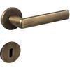 Gedotec Set di maniglie a leva | LUCE | Set di maniglie a leva BB - Porta della camera - Ovale | 1 set | Set di rosette in ottone vintage | Ferramenta in bronzo antico per porte di stanze