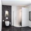 Mato 90x90 cm Box Doccia Semicircolare alto 195 cm Doppia Porta Battente Vetro 6 mm Satinato Barra Stabilizzatrice Completo di Piatto Doccia