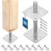 KOTARBAU® 8 pz. Fissaggio Pali Legno - Supporti Regolabili Pavimento - 110 x 110 x 250 mm - M24 - Supporto per Pali in Legno - Acciaio Zincato - Argento - Supporto Palo lLgno - Montaggio Facile