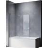 SONNI Parete Vasca da Bagno Pieghevole 180°,Vetro Vasca da Bagno 6 mm Trasparente Temperato Nano 120x140cm