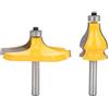 Zunate Fresa per Router,Fresa per Scanalatura,2pcs 8mm corrimano con gambo e set di frese per bordi tavolo Fresa per legno con cuscinetto