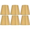 YLSZHY 6 Pezzi Piccoli Paralumi Paralume in Stoffa in Tessuto, Paralumi per Lampadario Clip su Lampadina per Lampada da Parete da Tavolo con Lampadine a Candelabro, 5,5 X 5,1 X 3,7 Pollici(Oro PX153)