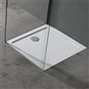 doporro Piatto Doccia 75x80 cm Rettangolare in Acrilico Rinforzato Bianco Lucido, Altezza 4 cm Ultrasottile, con Piletta di Scarico Cromata Inclusa （AL01) - Faro2