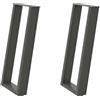 vidaXL Gambe per tavolo consolle a forma di U 2 pz Antracite 28x(72-73) cm Acciaio