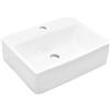VBChome Lavabo 39 x 30 cm, in ceramica, bianco, rettangolare, con foro per rubinetto, piccolo lavabo a mano