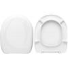 HYDRO HOME Copriwater Angela Hidra Compatibile, Tavoletta Wc In Plastica Termoindurente Con Cerniere Regolabili,Asse Wc Colore Bianco MADE IN ITALY