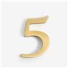 Yooumilife Adesivi Con Numeri Civici Autoadesivi 2/2,5 Pollici, In Metallo Moderno, Ottone, Numero Per Porta, Segno Dorato Per Cassetta Postale, Per Appartamento, Esterno, Caffè Decorativo, Ufficio(5,2In)