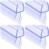 Generic Confezione da 4 guarnizioni inferiori per porta della doccia, 35 cm, in PVC trasparente, per porte in vetro senza cornice, impermeabili (10 mm)