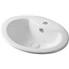 Inbagno Lavabo Da Incasso Soprapiano Ovale 56x46 Cm In Ceramica Bianco Lucido - Monoforo Con Troppo Pieno