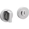 AERREGI Set Chiavistello Libero/Occupato Tondo | Indicatore Privacy per Bagno e WC | Design Moderno in due colori Cromo Satinato e Oro Lucido | Installazione semplice e veloce (Cromo Satinato)