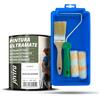 JOVIRA PINTURAS Vernice Ultramate Esterno/Interno Bianco + Mini Spot, 2 Mini Rulli Antigoccia, Asta e Paletina (750 Millilitri, Pittura + Minikit Parete) C-15-K
