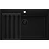 PRIMAGRAN Lavello da Cucina Tutto Nero 78x50cm, Lavandino in Granito a 1 vasca + Set di accessori, Lavabo da Cucina Incasso al Mobile 80cm - Riga S481