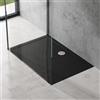 doporro Piatto Doccia Rettangolare 80x110x4cm in Acrilico Nero, Antiscivolo e Ultrasottile, con Piletta di Scarico Inclusa - Mod. Lucia02AR (AL01)