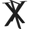 vidaXL Gamba per Tavolo da Pranzo a Forma di Ragno Nero 85x85x(72-73) cm Acciaio