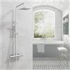 OCEAN ITALY S.R.L. Colonna Doccia, OCEAN ITALY, Doccia Rubinetteria con Miscelatore Termostatico, Asta Regolabile74-117cm, Soffione Doccia Quadrato20x20cm Acciaio inox con Doccetta 3 Getti Rubinetto 40mm per Box Doccia