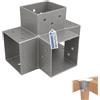 GeZu Impex Connettore per Pali X 71x71 mm Zincato a Caldo Pergola Connettore Angolare a 4 Vie Staffa per Fai-da-Te in Legno Connettore per Legno