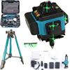 Generic Livella Laser Autolivellante, Livella Laser Tracciatore 16 Linee, Rotazione 360° con 2 Batterie, Strumento Laser con Livellamento Automatico, Arredamento, Fai da Te, Lavori di Costruzione, Verde