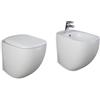 Generico SANITARI IN CERAMICA FILO MURO VASO, BIDET E COPRI-WC SOFT-CLOSE MOD.ILLUSION RAK CERAMICS BIANCO LUCIDO
