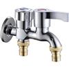 SXWYLZ Rubinetto per Lavabo da Bagno Parete Rubinetti Doppia Uscita Uno Dentro Due Fuori Rubinetto per Acqua Fredda Adatto per Lavatrici 1/2, Cromato
