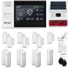 HUXGO® HXA007 Antifurto casa wireless WiFi + GSM 4G con Radio Sirena solare | Kit allarme casa senza fili: 7x rilevatori di movimento, 7x sensori di allarme per finestre/porte |Per Casa, Appartamento