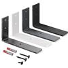 HOLZBRINK Staffa reggi mensola in metallo, supporto per mensole da parete, mensola fai-da-te, supporto, Bianco 200x100x40 mm, 8 pezzi, HLR-L-200-9016