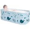 Sinbide Vasca da bagno pieghevole, vasca da bagno portatile a 3 strati, vasca da bagno in PVC per adulti e bambini (Animato-140cm)